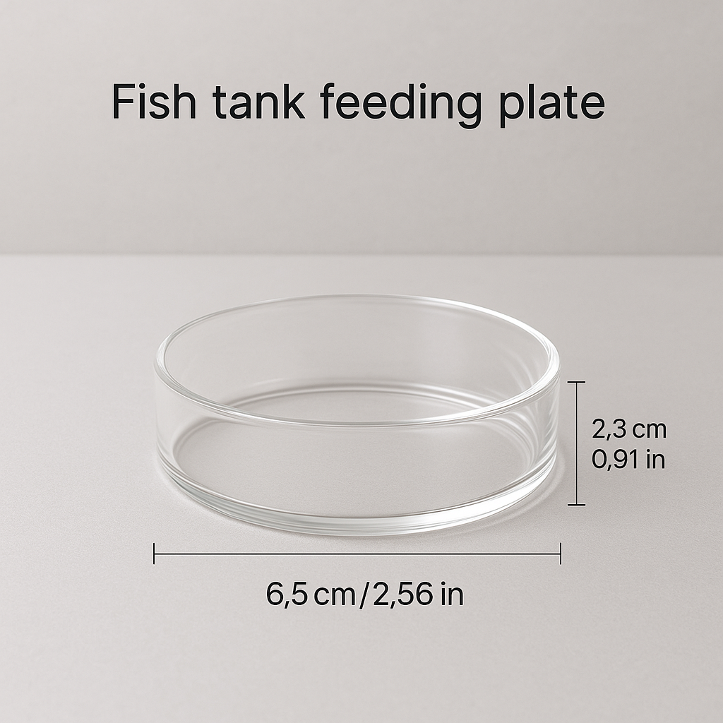 Shrimp Glass Feeding Dish - Clear Aquarium Feeder Tray