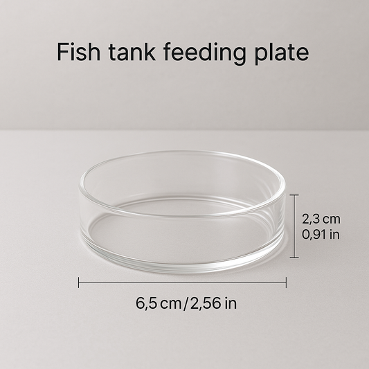 Shrimp Glass Feeding Dish - Clear Aquarium Feeder Tray