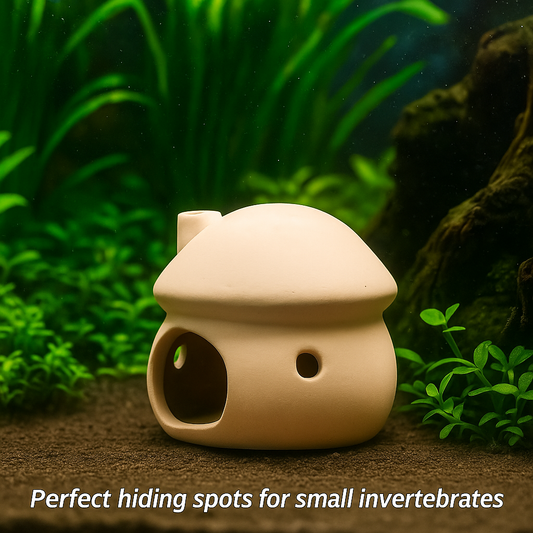 Ceramic Mushroom Aquarium Hideout for Shrimp & Small Fish