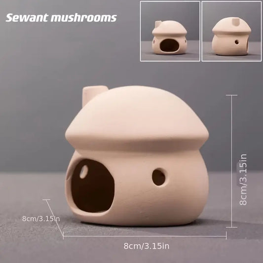 Ceramic Mushroom Aquarium Hideout for Shrimp & Small Fish